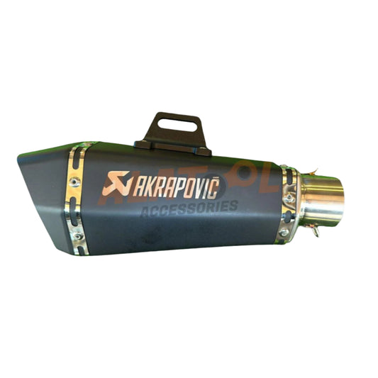 Akrapovic Exhaust Mat Black side view. Alatool Accessories, Bengaluru, India