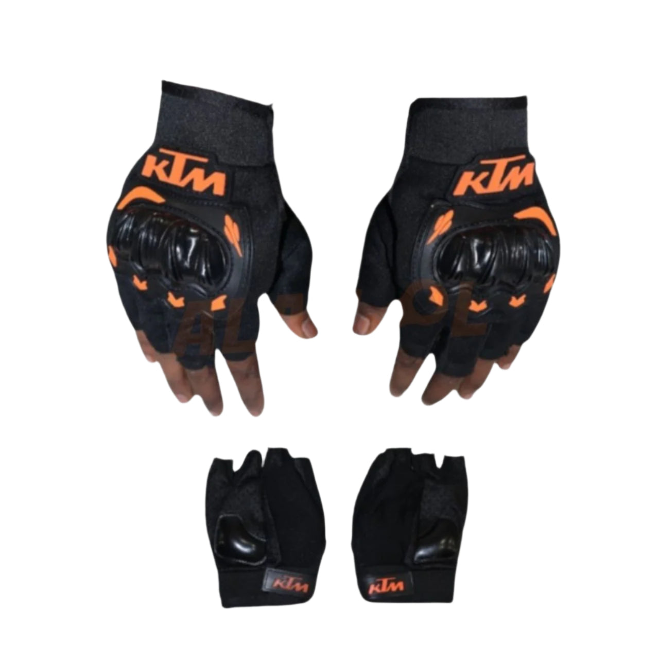 KTM Racing Half Finger Gloves Orange & Black | Protective Gear
