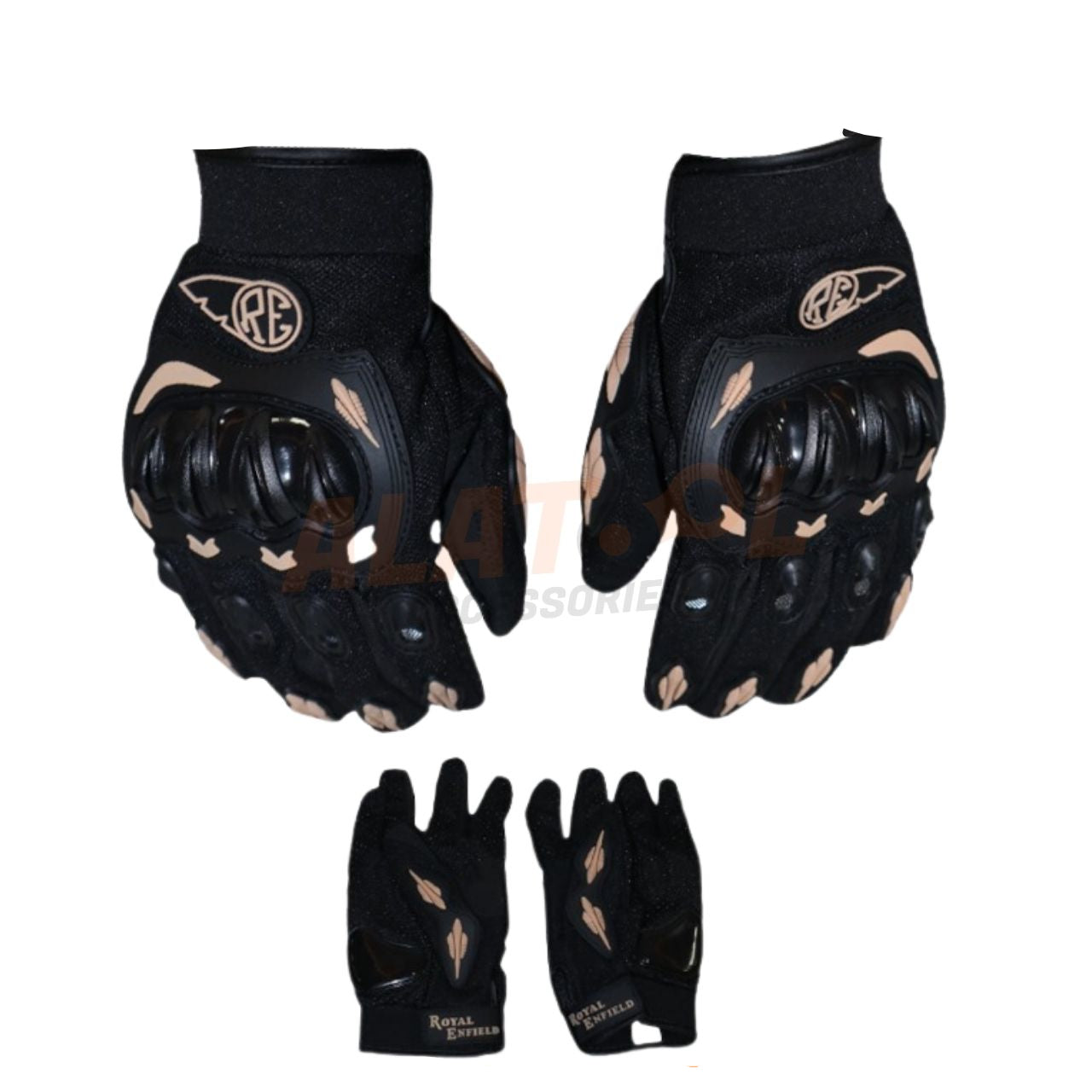 RE Full Riding Gloves Black & White | Ergonomic Design