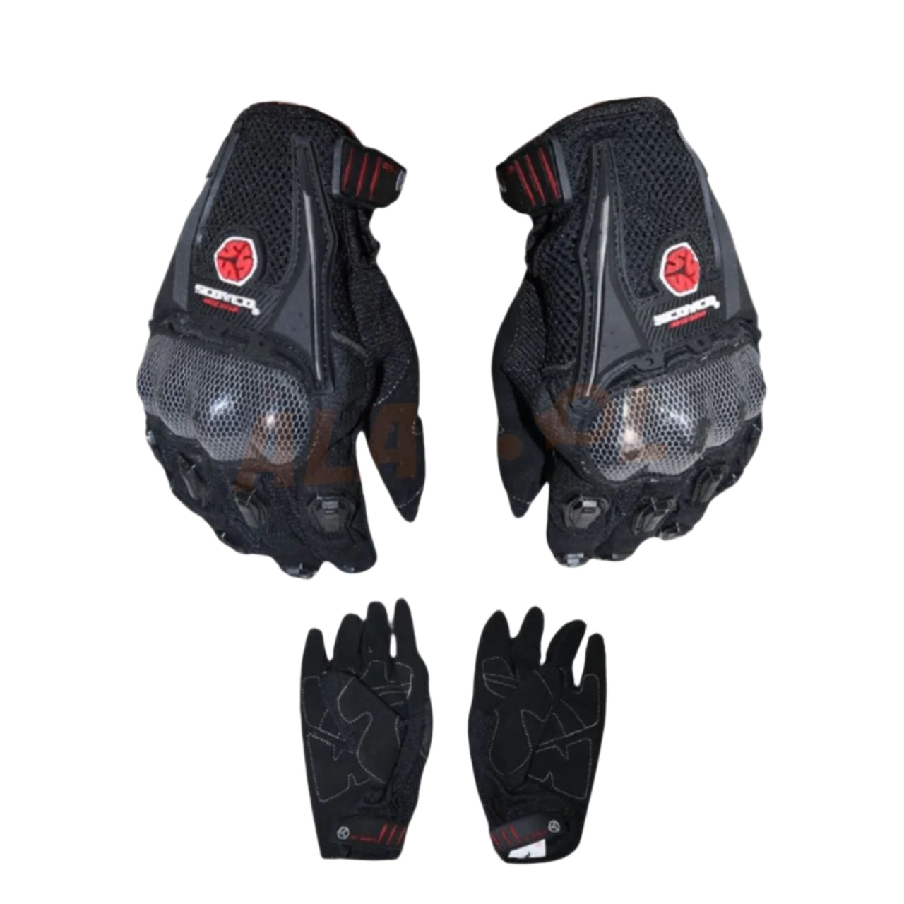 Scoyco Full Finger Racing Gloves Black Mesh | Ventilated Design