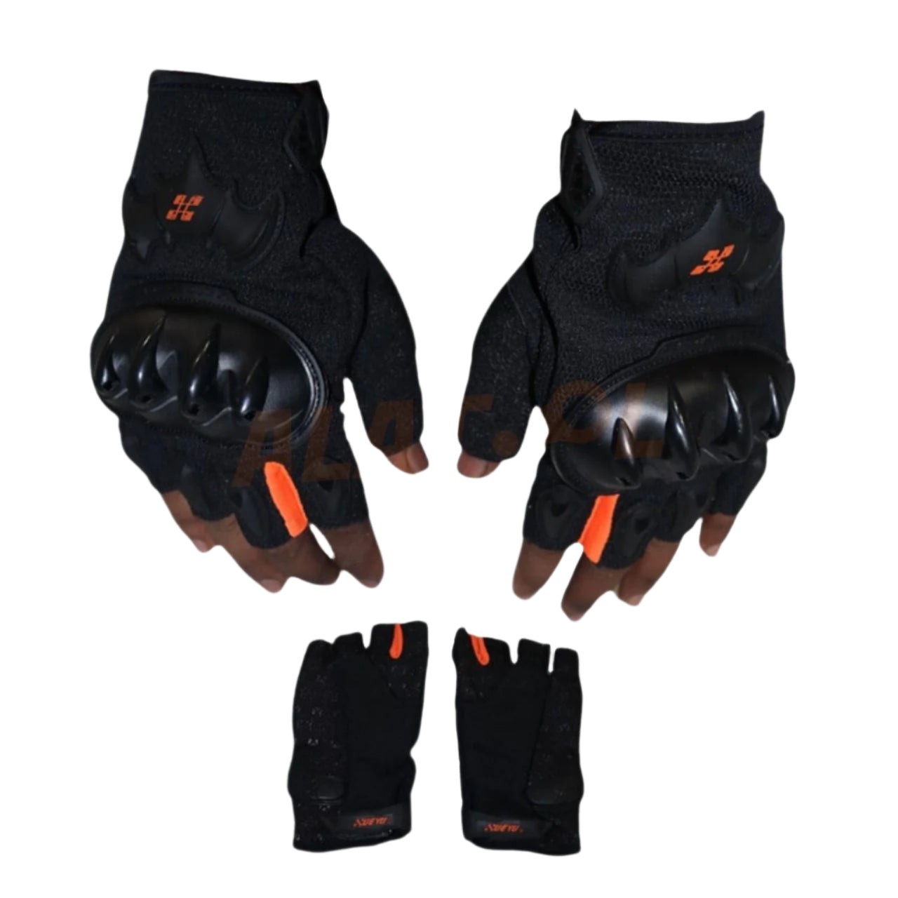 Scoyco Half Finger Racing Gloves Orange & Black | Flexible Fit