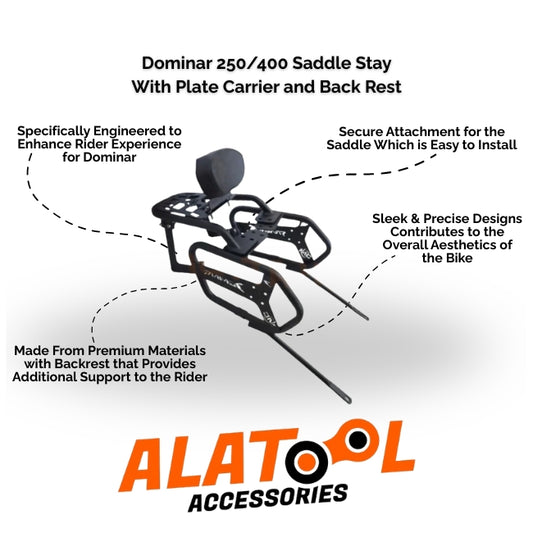 Dominar 250/400 Saddle Stay With Plate Carrier and Back Rest