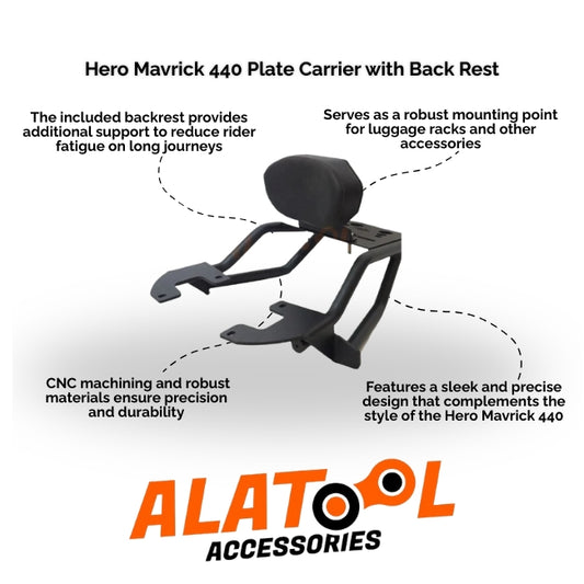 Hero Maverick 440 Plate Carrier with Back Rest by ALATool Accessories on a white background
