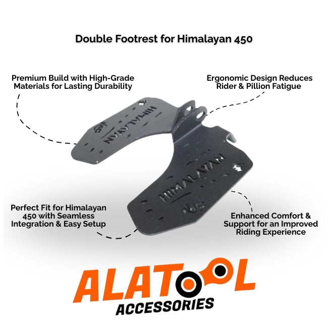 Double footrest for Himalayan 450 with ALATool Accessories branding on a white background