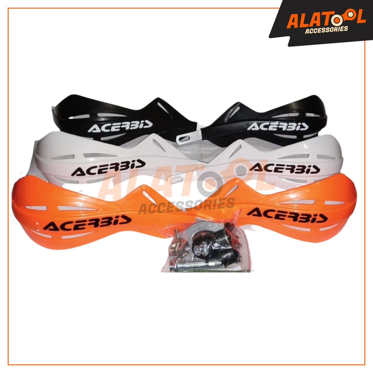 Acerbis Handle Guards Orange, white, black for All Bikes and Scooter Accessories, Alatool Accessories Bangalore India