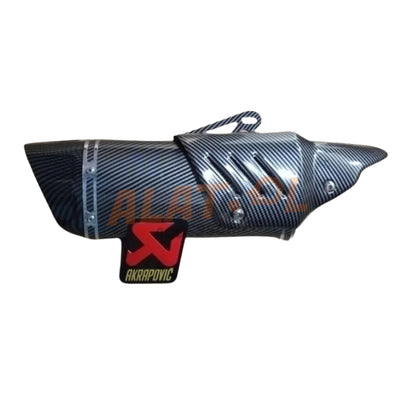 Akrapovic carbon fiber exhaust with dB killer, high-performance motorcycle upgrade for enhanced sound control