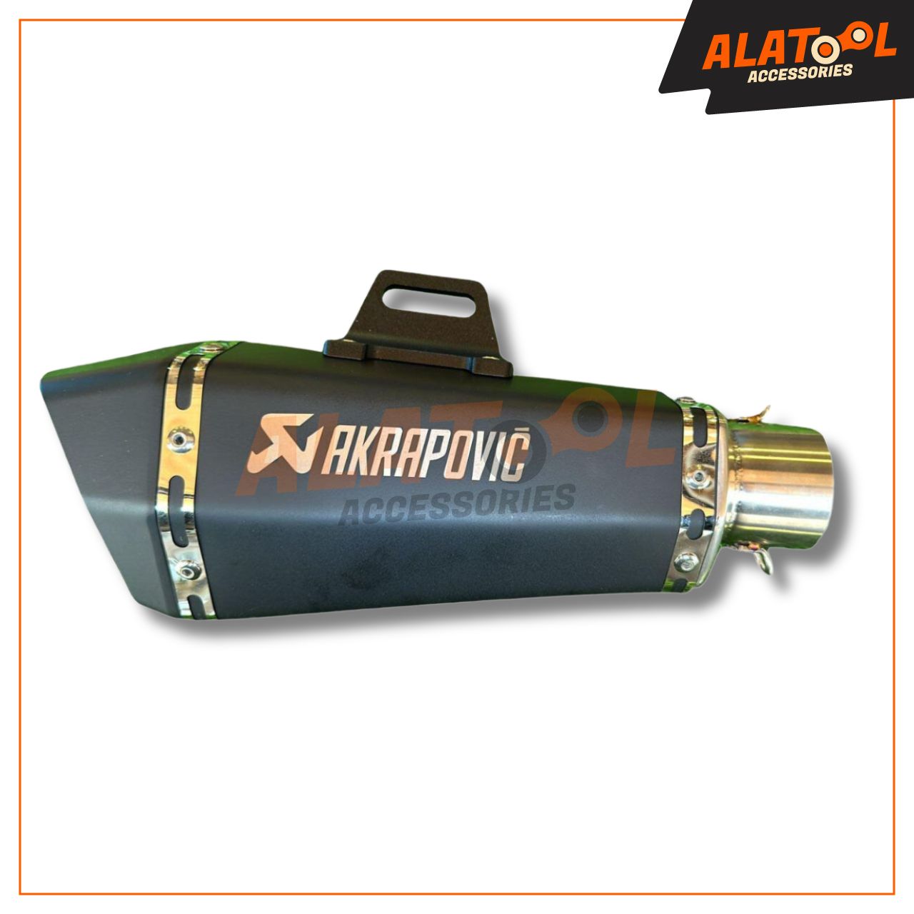 Akrapovic Exhaust Mat Black side view. Alatool Accessories, Bengaluru, India