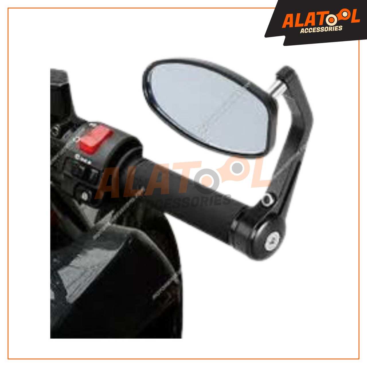 Bar End Mirror Rectangle Installed For All Bikes and Scooters. Alatool Accessories, Bengaluru, India