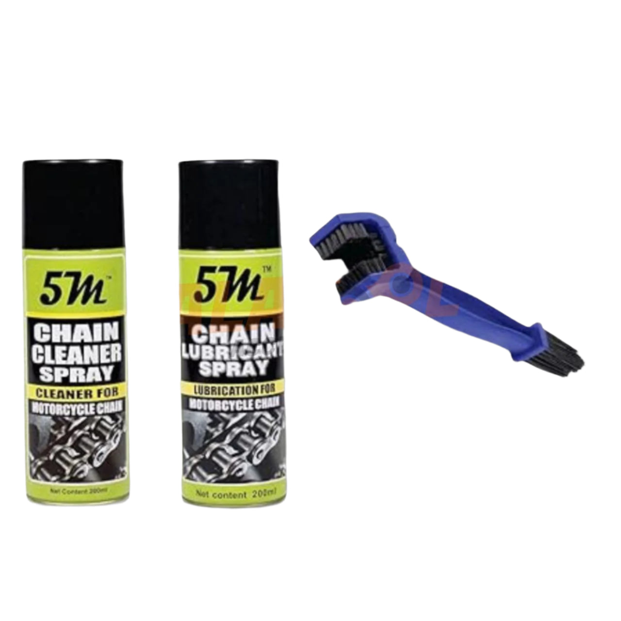 5M Chain Cleaner And Lubricant Spray With Brush - Combo For Motorcycles ...