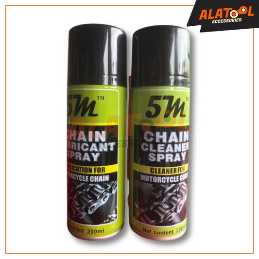 5M Chain Cleaner And Lubricant Spray - Combo For Motorcycles (200ml)