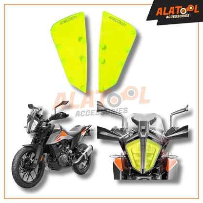 KTM Adventure Headlight Protector From Mototrendz Alatool Accessories Neon green