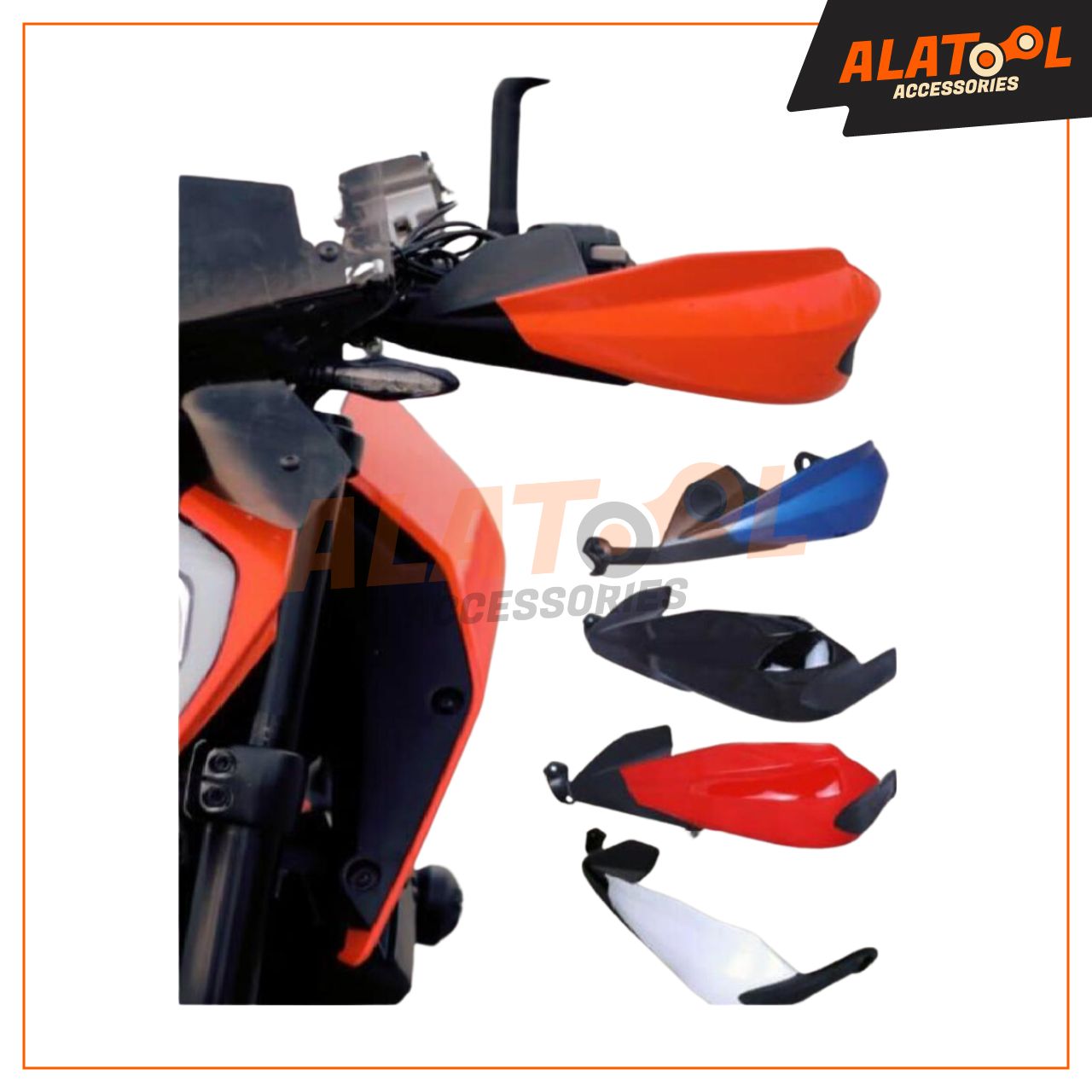 Handle Guards KTM Style Orange for All Bikes and Scooter Accessories, Alatool Accessories Bangalore India