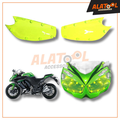 Kawasaki Ninja 1000 Headlight Protector From MotoTrendz Alatool Accessories Neon Green