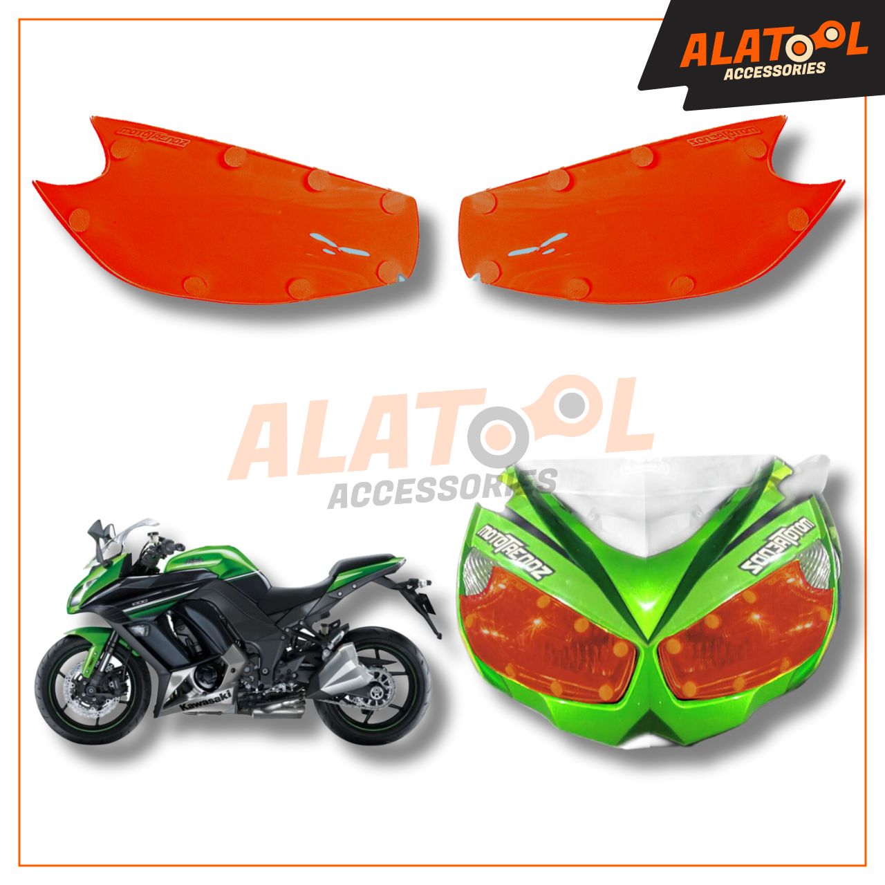 Kawasaki Ninja 1000 Headlight Protector From MotoTrendz Alatool Accessories Wine Red