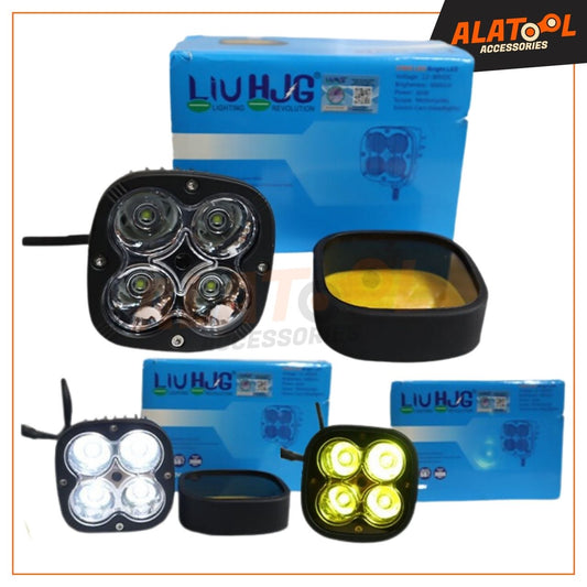 Liu HJG 4 Led Square Fog Light with Yellow Filter Cap