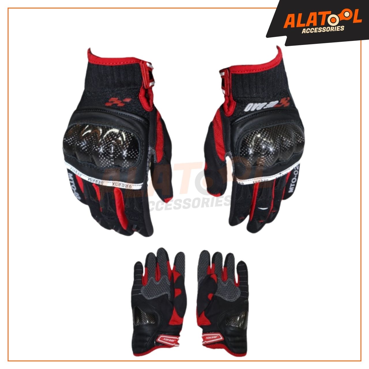 MTO-02 Racing Gloves Red Black White | Versatile and Stylish