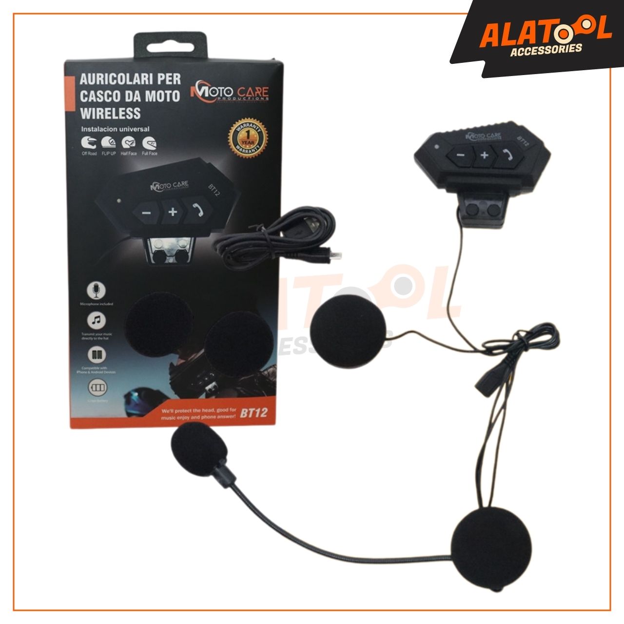 MotoCare Wireless Bluetooth Intercom BT-12