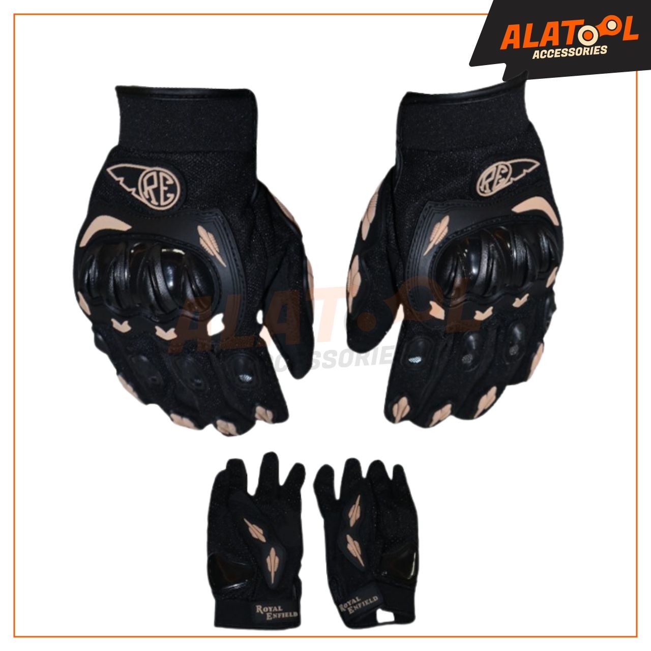 RE Full Riding Gloves Black & White | Ergonomic Design