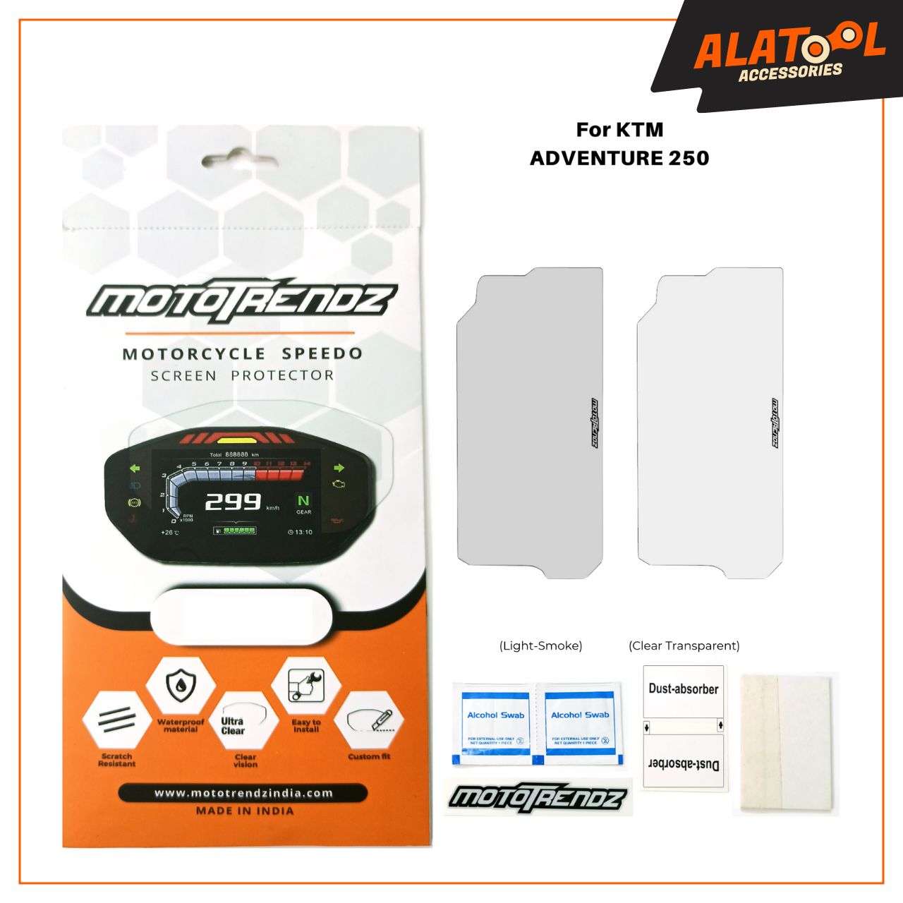 Mototrendz Motorcycle Speedo Screen Protector – KTM Adventure 250/RC New Series