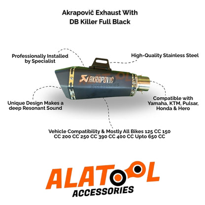 DB ಕಿಲ್ಲರ್ ಪೂರ್ಣ ಕಪ್ಪು ಜೊತೆ Akrapovič ಎಕ್ಸಾಸ್ಟ್