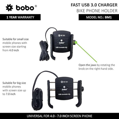 Bobo BM4 Jaw Grip Mobile Holder with charger Details Alatool Accessories