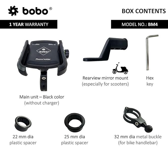 BOBO BM4 Jaw Grip Mobile Holder without charger Box Alatool Accessories