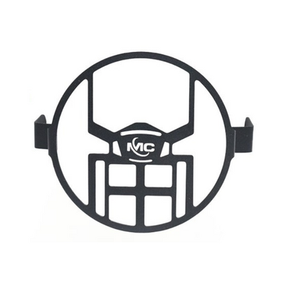 Black face mask with grid design on a white background