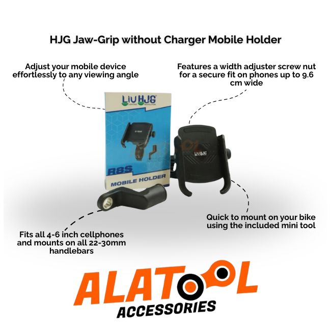 HJG Jaw-Grip without Charger Mobile Holder with ALATool Accessories branding on a white background