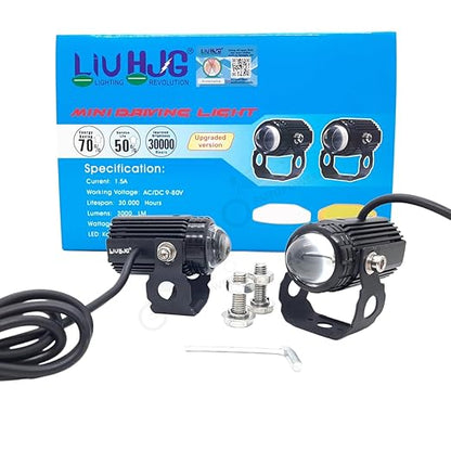 Motorcycle lights with packaging displaying 'LIU HUG' brand on a white background