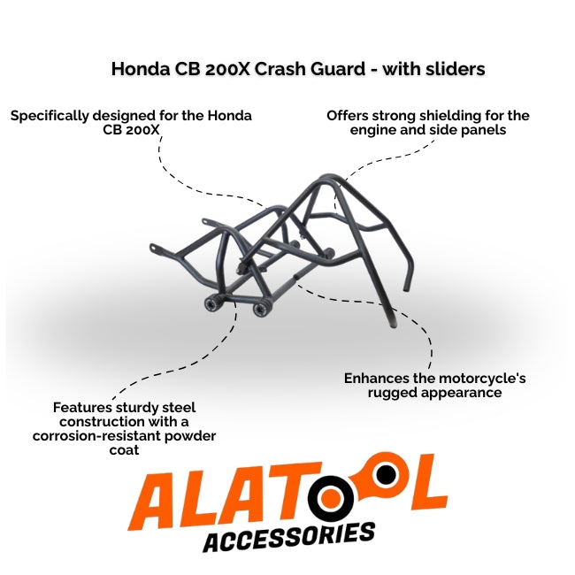 MotoCare Crash Guard With Sliders For CB200X