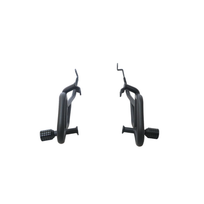 Black metal mavrick crash guard frame on a white background front view